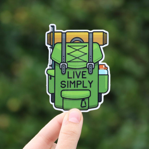 "Live Simply" Backpack Vinyl Sticker