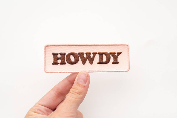 "Howdy"Embroidered Iron on Patch - Western Cowgirl