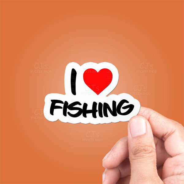 “I Love Fishing” Sticker Vinyl Decal