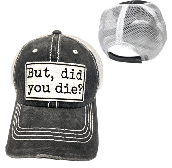 "But Did You Die" Unisex Distressed Cap