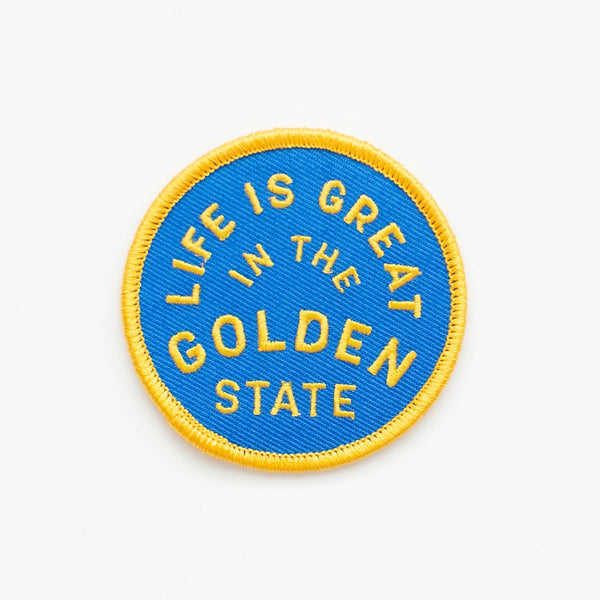 "Life Is Great In The Golden State" Embroidered Iron on Patch