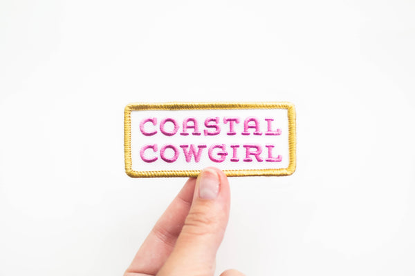 “Coastal Cowgirl”Embroidered Iron on Patch (Purple+Green)