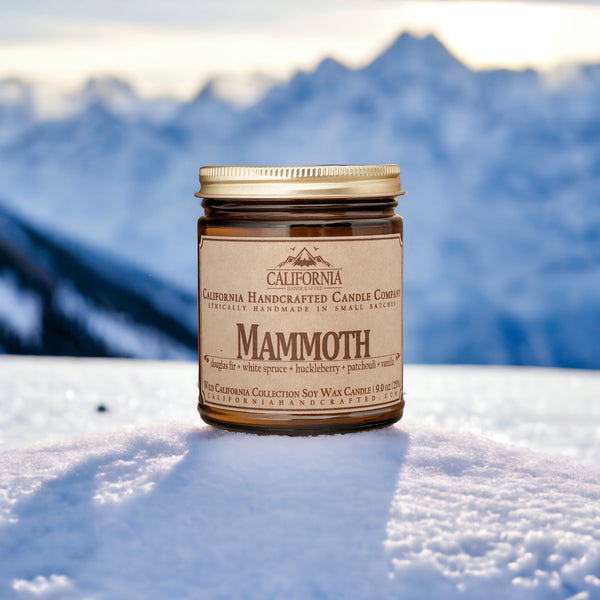 Mammoth All-Natural Soy Wax Artisan Candle - Amber Jar or Travel Tin