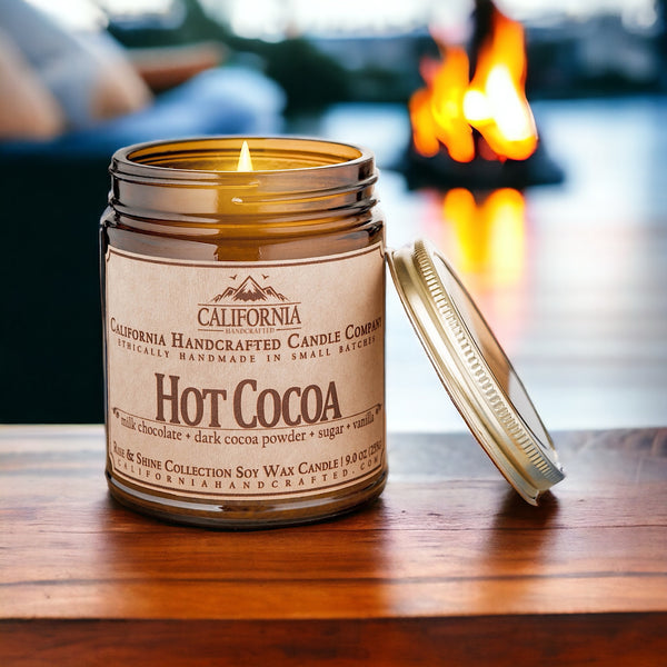 Hot Cocoa All-Natural Soy Wax Artisan Candle - Amber Jar or Travel Tin