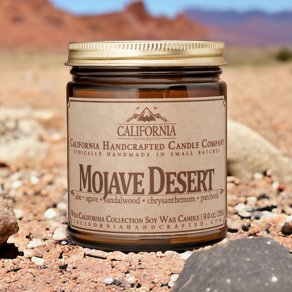 Mojave Desert All-Natural Soy Wax Artisan Candle - Amber Jar or Travel Tin