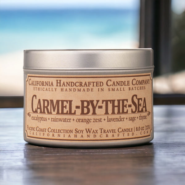 Carmel-by-the-Sea All-Natural Soy Wax Artisan Candle - Amber Jar or Travel Tin