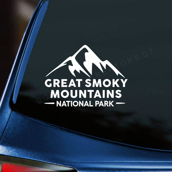 "Great Smoky Mountains National Park" Sticker Decal (White)