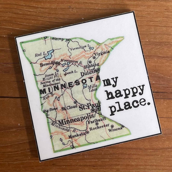 Handmade Minnesota Map Magnets and Keychain